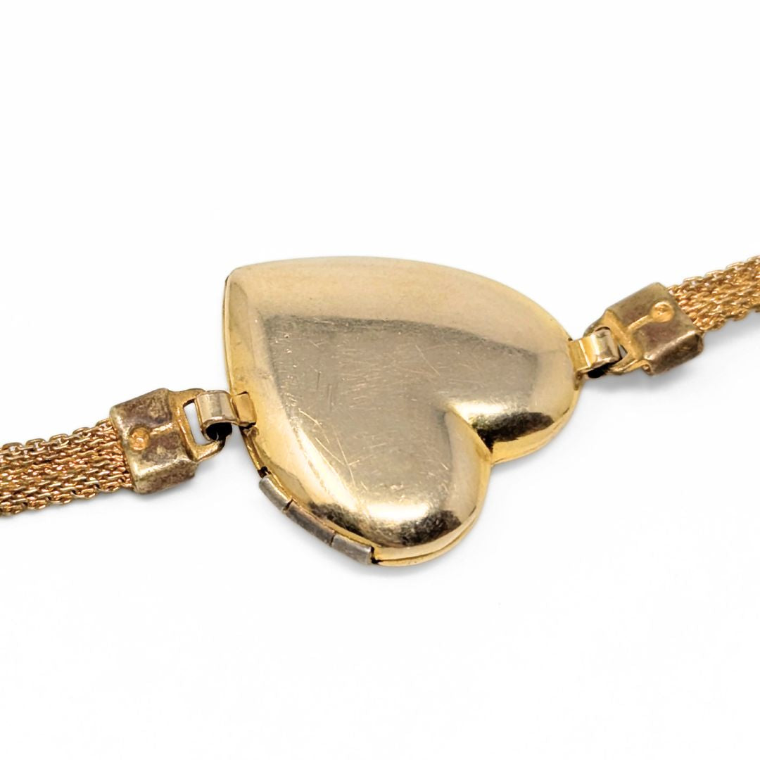 WWI Era US Army Military Sweetheart Locket Mesh Bracelet, 5" (Child's Size)