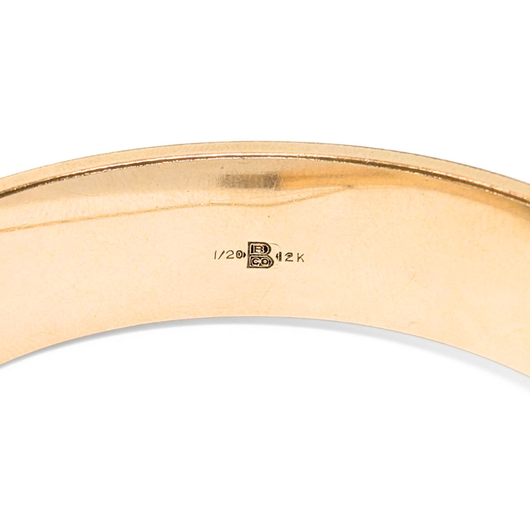 Binder Brothers BB 12K Gold Filled Floral Repousse Bangle Bracelet, 16mm