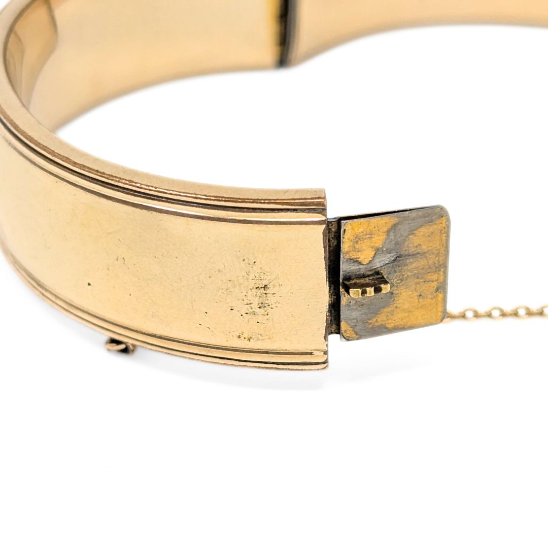 Binder Brothers BB 12K Gold Filled Floral Repousse Bangle Bracelet, 16mm