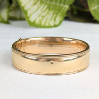 Binder Brothers BB 12K Gold Filled Floral Repousse Bangle Bracelet, 16mm