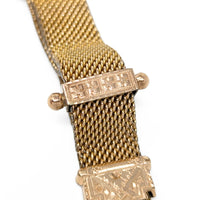 Antique Victorian W.E.W. & Co Gold Filled Mesh Tassel Slide Bracelet, 13mm Wide