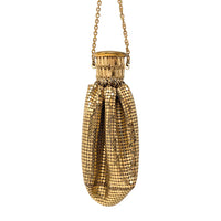 Whiting & Davis Antique Gold Mesh "Beggars Bag" with Original Tag/Lining
