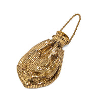 Whiting & Davis Antique Gold Mesh "Beggars Bag" with Original Tag/Lining