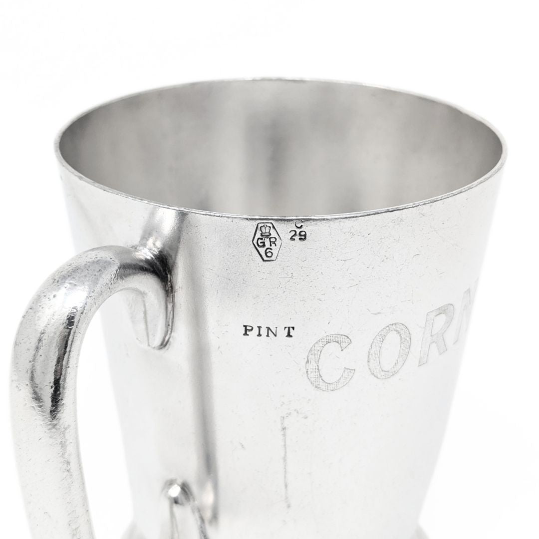 Mappin & Webb Prince's Plate Triple Silver Plate Pint Tankard, "Corner House Grill"