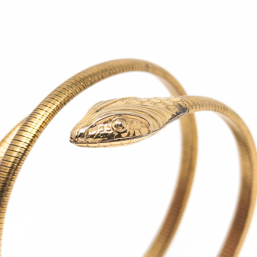 1940s Forstner Gold Filled Snake Wrap Bracelet Coiled Serpent w/Original Box