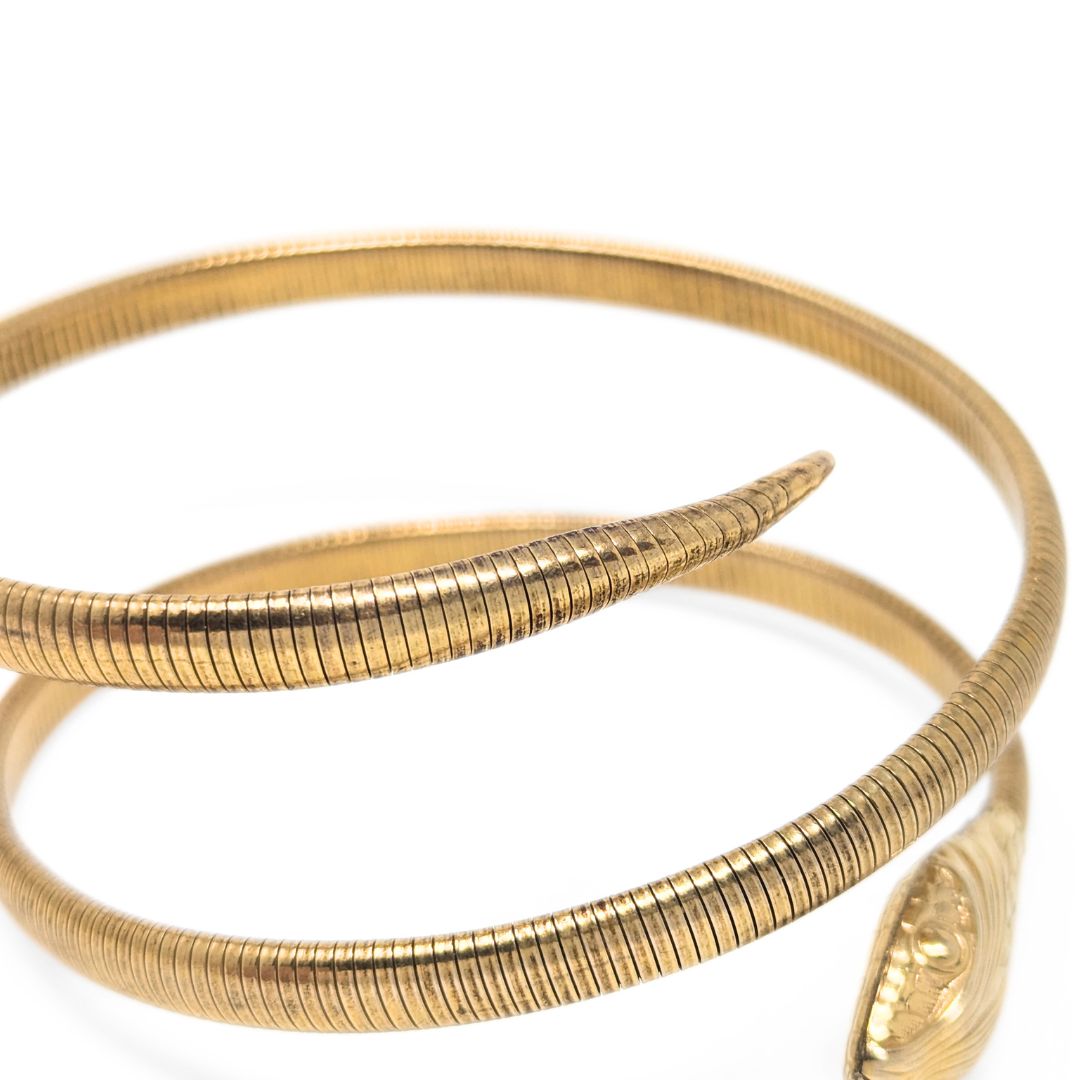 1940s Forstner Gold Filled Snake Wrap Bracelet Coiled Serpent w/Original Box
