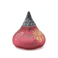 Mt Washington "Fig" Art Glass Salt Shaker Cranberry Rose Chrysanthemum