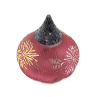 Mt Washington "Fig" Art Glass Salt Shaker Cranberry Rose Chrysanthemum