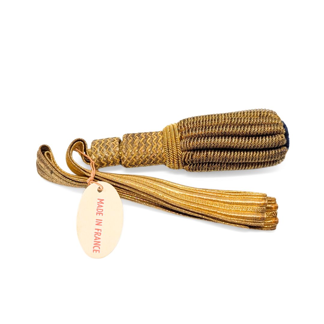 Vintage Gold Bullion Sword Knot French Navy Officer Portepee Tagged In Box