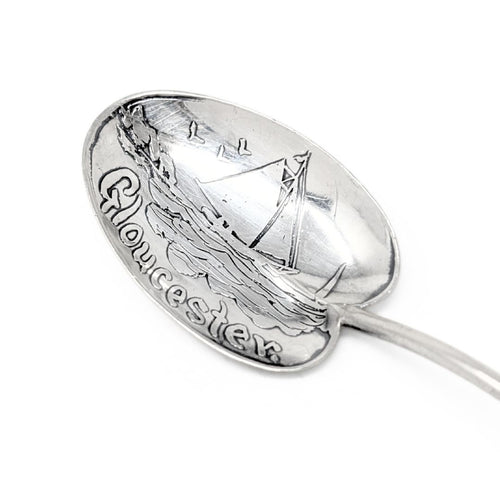 Antique 1890's OB&H Sterling Silver Gloucester MA Codfish Souvenir Spoon