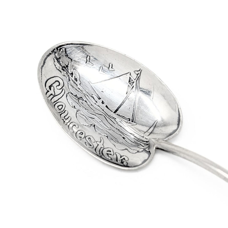 Antique 1890's OB&H Sterling Silver Gloucester MA Codfish Souvenir Spoon