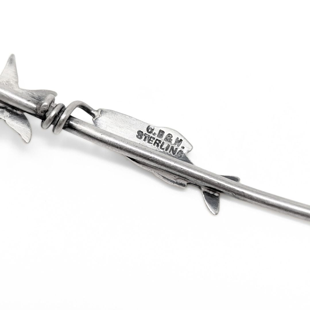 Antique 1890's OB&H Sterling Silver Gloucester MA Codfish Souvenir Spoon