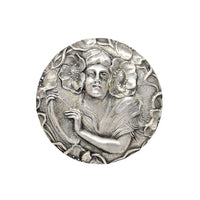 Unger Brothers Art Nouveau Sterling Silver Desk Wax Seal Handle, “A” Monogram