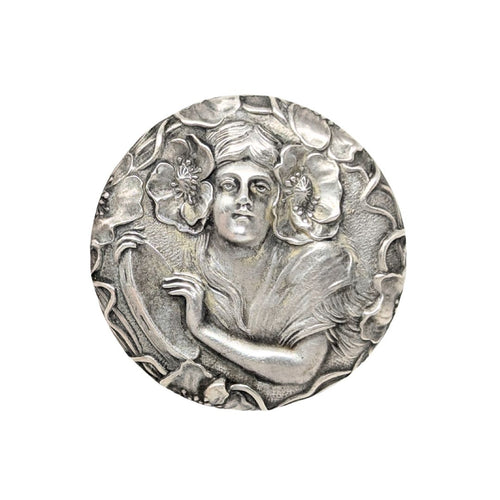 Unger Brothers Art Nouveau Sterling Silver Desk Wax Seal Handle, “A” Monogram