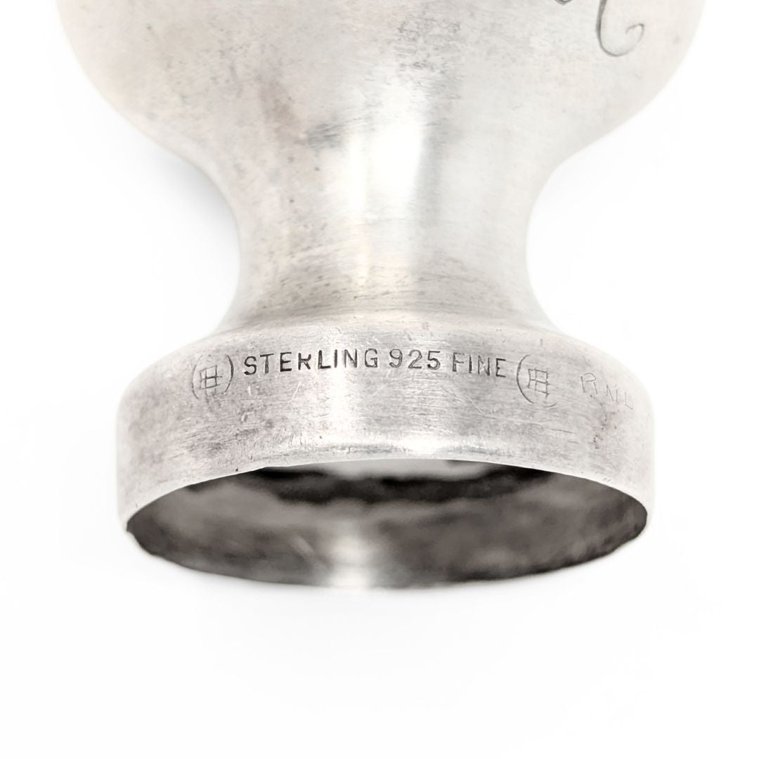 Unger Brothers Art Nouveau Sterling Silver Desk Wax Seal Handle, “A” Monogram