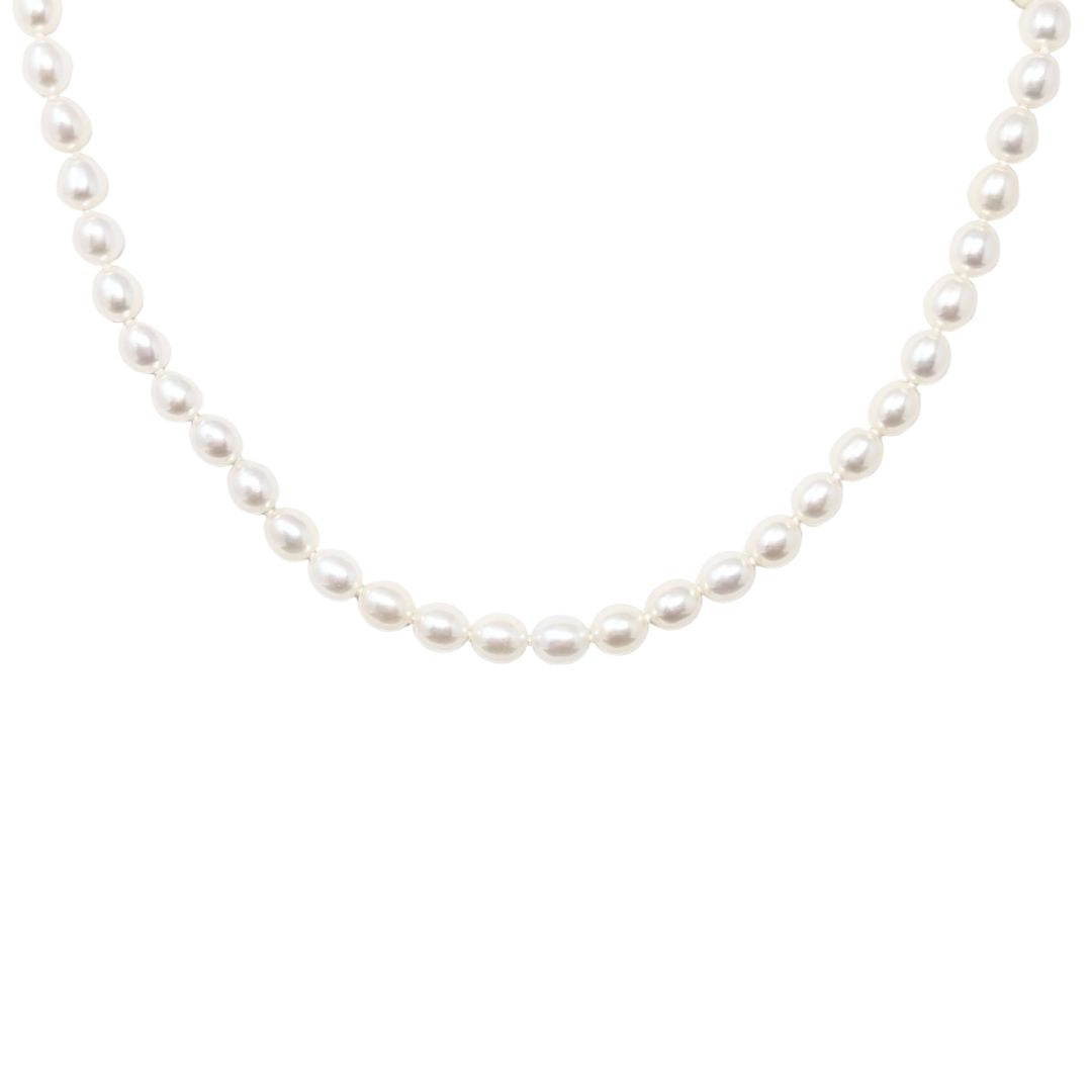 Authentic Slane & Slane 18" Freshwater Pearl Toggle Necklace .925 Sterling 18K Gold