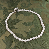 Authentic Slane & Slane 18" Freshwater Pearl Toggle Necklace .925 Sterling 18K Gold
