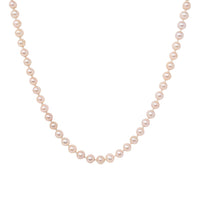 20" Genuine Pink Cultured Pearl Necklace 58-Count 6.5-7.3mm 14K Clasp