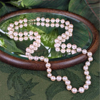 20" Genuine Pink Cultured Pearl Necklace 58-Count 6.5-7.3mm 14K Clasp