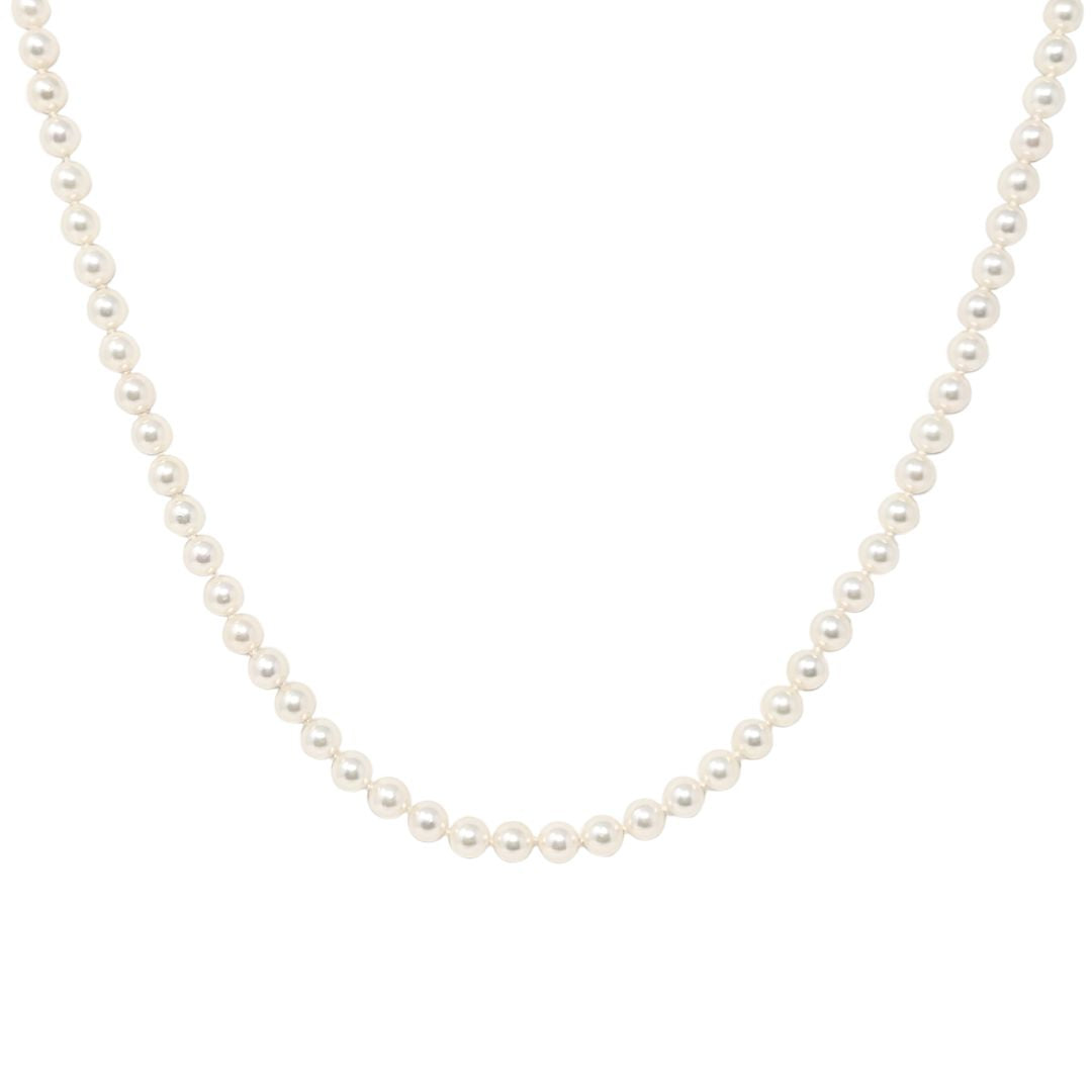Vintage MIKIMOTO Akoya 6.0-6.4mm Pearl Necklace 18K Yellow Gold Clasp, 18.5"