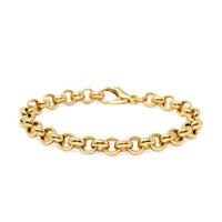 18K Yellow Gold 7.7mm Solid Rolo Link Bracelet, 7.75" - XRF Verified - (42.1g)