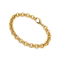 18K Yellow Gold 7.7mm Solid Rolo Link Bracelet, 7.75" - XRF Verified - (42.1g)