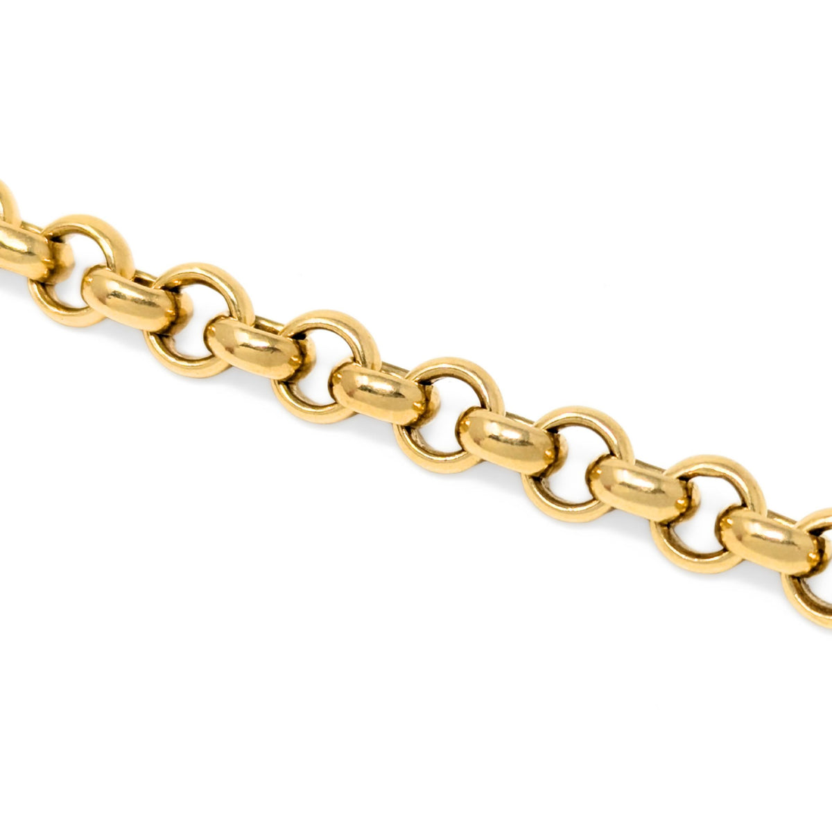 18K Yellow Gold 7.7mm Solid Rolo Link Bracelet, 7.75" - XRF Verified - (42.1g)