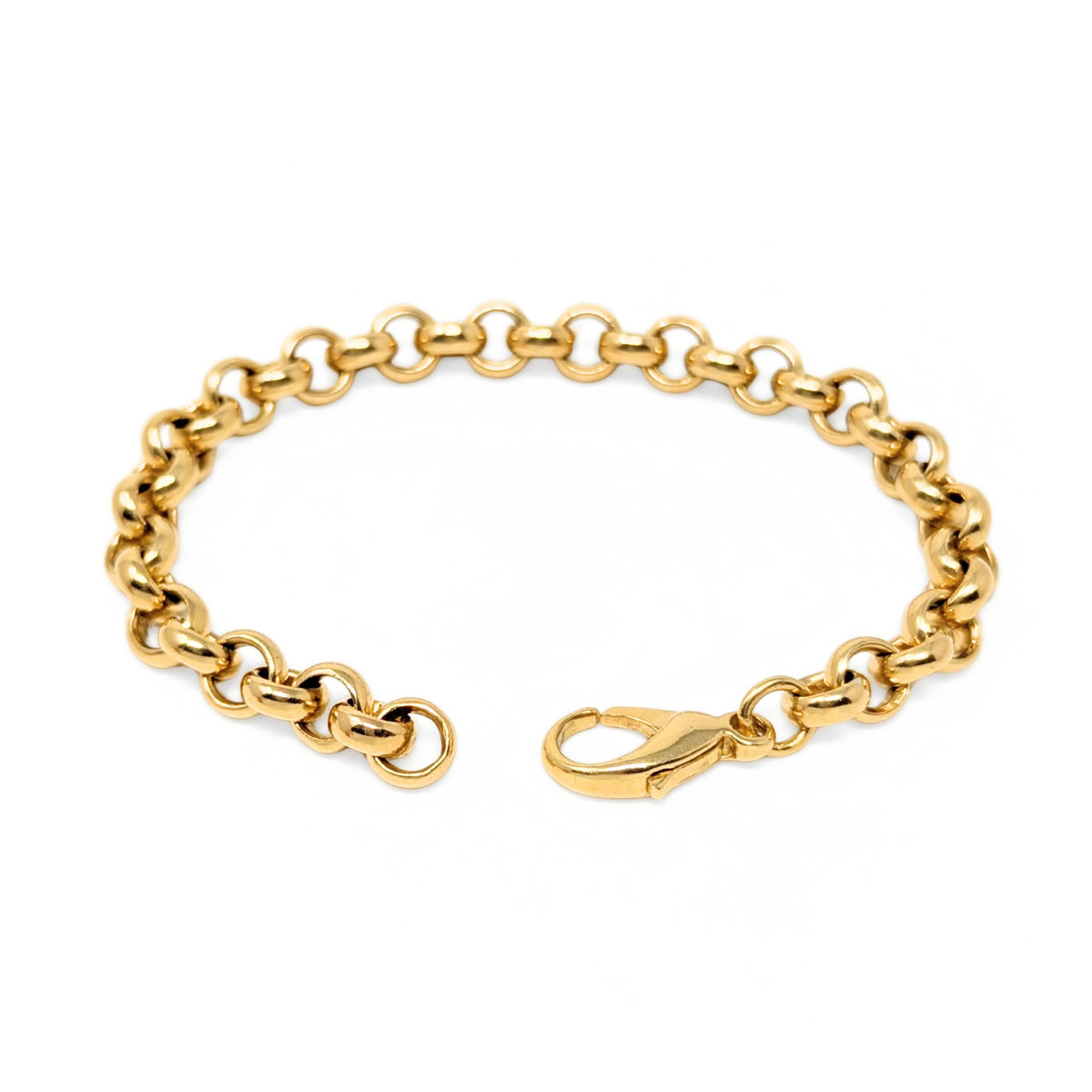 18K Yellow Gold 7.7mm Solid Rolo Link Bracelet, 7.75" - XRF Verified - (42.1g)
