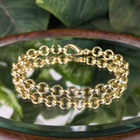 18K Yellow Gold 7.7mm Solid Rolo Link Bracelet, 7.75" - XRF Verified - (42.1g)