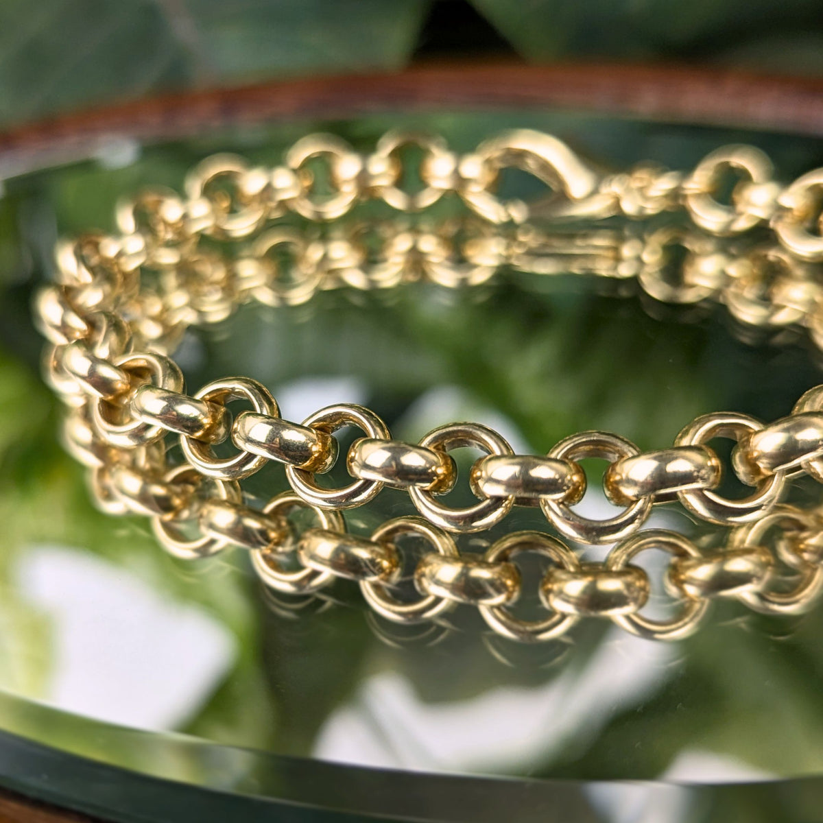 18K Yellow Gold 7.7mm Solid Rolo Link Bracelet, 7.75" - XRF Verified - (42.1g)