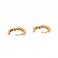 Vintage S&S 13K Gold 0.18tcw Diamond Huggie Hoop Earrings, 12.7mm