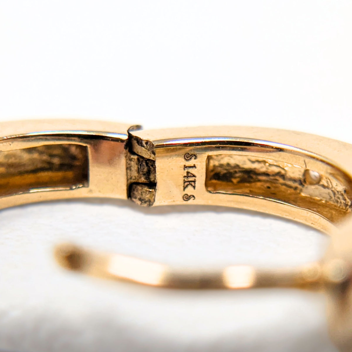 Vintage S&S 13K Gold 0.18tcw Diamond Huggie Hoop Earrings, 12.7mm