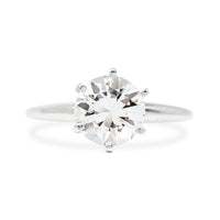 Vintage 14K White Gold Goshenite (White Beryl) Solitaire Engagement Ring - Size 6.5