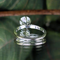 Vintage 14K White Gold Goshenite (White Beryl) Solitaire Engagement Ring - Size 6.5