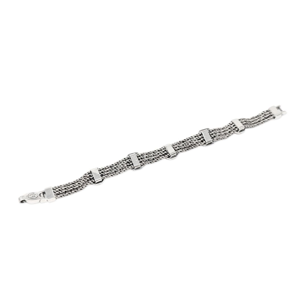 ANATOLI Signed Sterling Silver (.925) Multi-Strand 7" Amethyst Pearl Bracelet