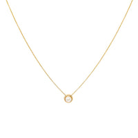 14K Gold Mabe Pearl 16.25" Slide Pendant Necklace, 1.2mm Italian Cable Chain