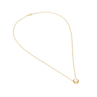 14K Gold Mabe Pearl 16.25" Slide Pendant Necklace, 1.2mm Italian Cable Chain