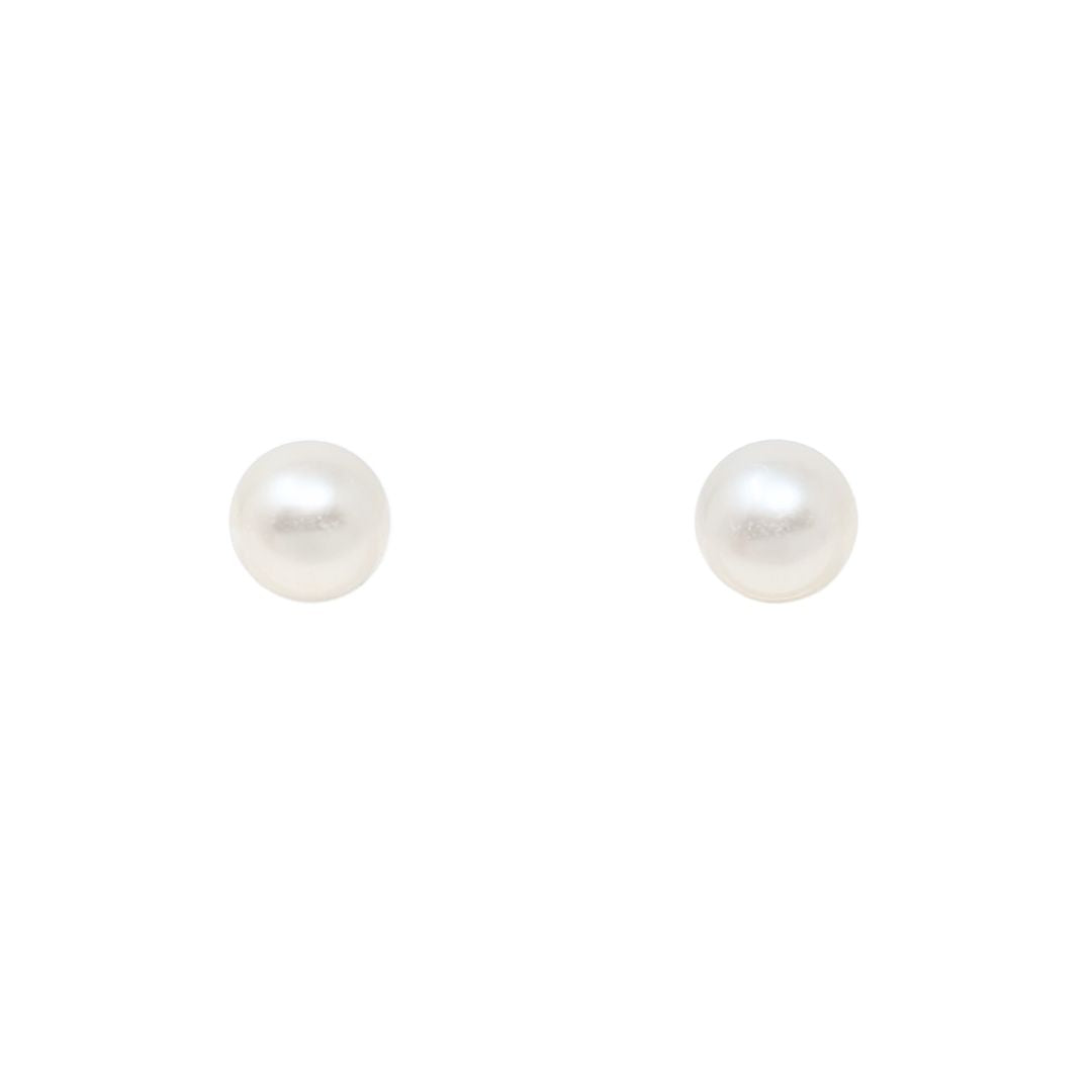 Vintage IPS Imperial Syndicate 14K Gold 6.2mm Cultured Pearl Stud Earrings