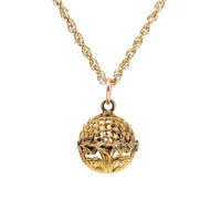 Vintage Marathon Co 12K Gold Filled 24" Filigree Orb Pendant Necklace