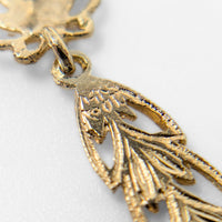 13K Gold Feather Drop Diamond Cut Drop Earrings