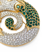 Vintage Swarovski Signed Coiled Serpent Panther Brooch