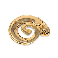 Vintage Swarovski Signed Coiled Serpent Panther Brooch