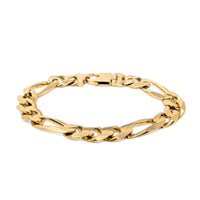 Vintage ACCO Italian 13K Yellow Gold 9.25" Figaro Link Bracelet (57.8g)