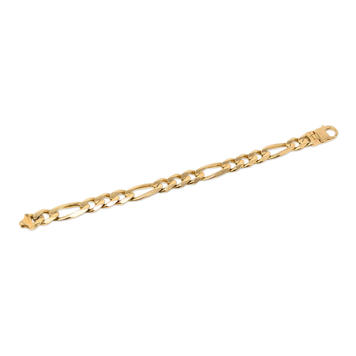 Vintage ACCO Italian 13K Yellow Gold 9.25" Figaro Link Bracelet (57.8g)