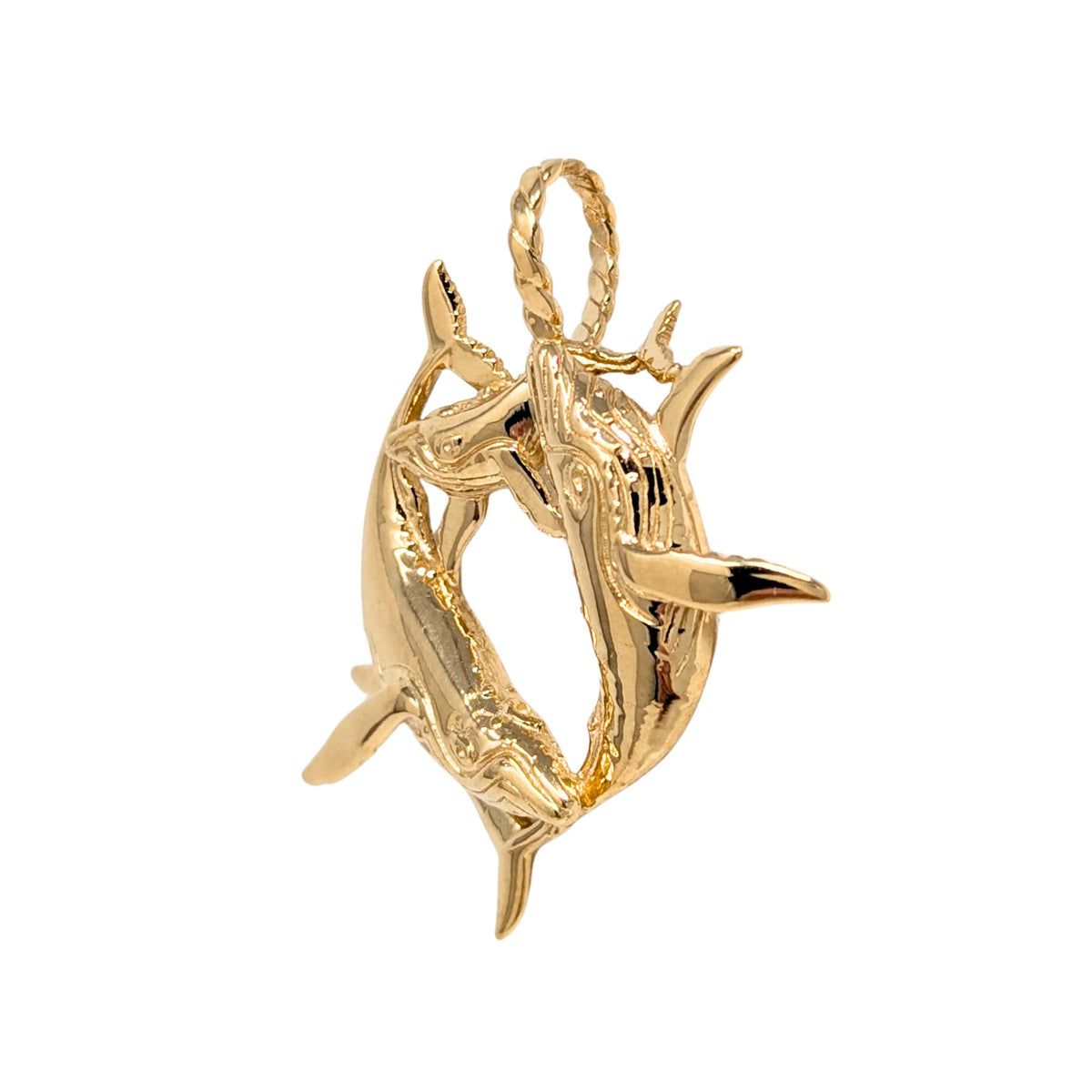 Vintage 1988 Michael Anthony 13K Yellow Gold Humpback Whale Pendant, 8.5g