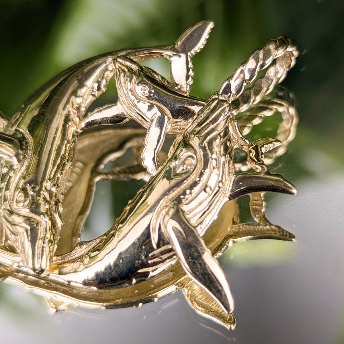 Vintage 1988 Michael Anthony 13K Yellow Gold Humpback Whale Pendant, 8.5g