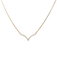 Vintage 18K Gold Herringbone Chevron Diamond Necklace 1.84tcw, 16"