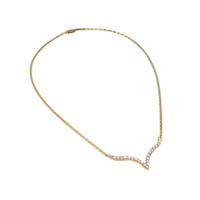 Vintage 18K Gold Herringbone Chevron Diamond Necklace 1.84tcw, 16"