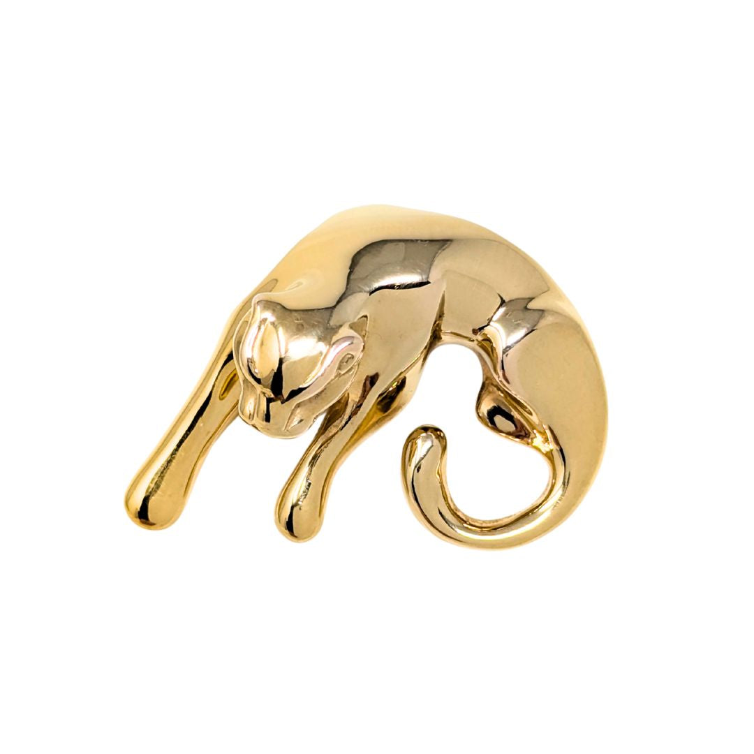 OTC Italy Vintage 14K Gold Panther Jaguar Slide Pendant, 3.6g
