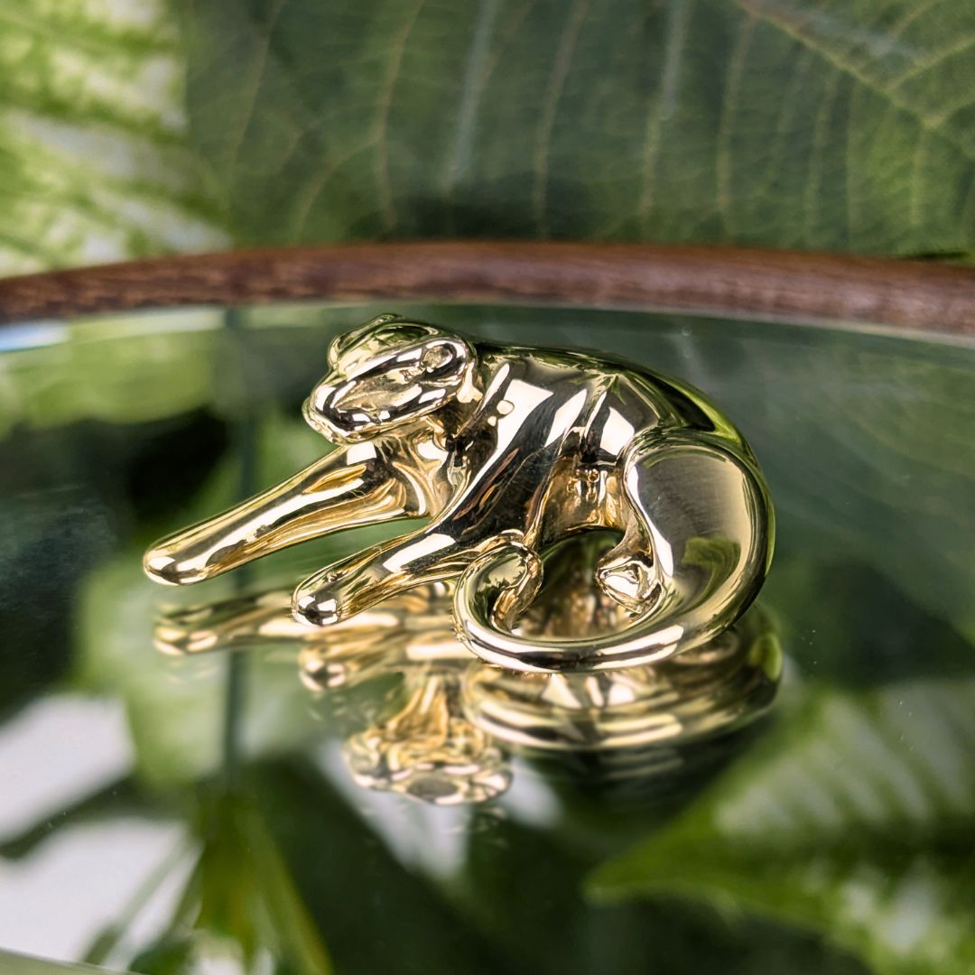 OTC Italy Vintage 14K Gold Panther Jaguar Slide Pendant, 3.6g